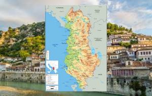 The view of map of Albania
